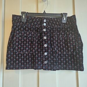 Free People Black and Red Mini Skirt